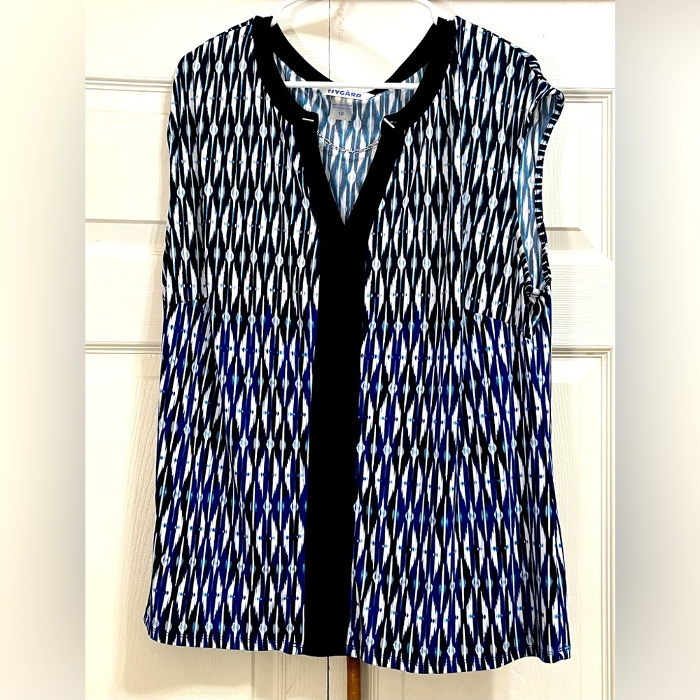 NYGARD blue and white top size 1X